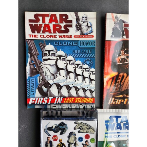 Star Wars Childrens Activity Darth Vader Coloring Book Sticker Book Lot - Picture 2 of 16